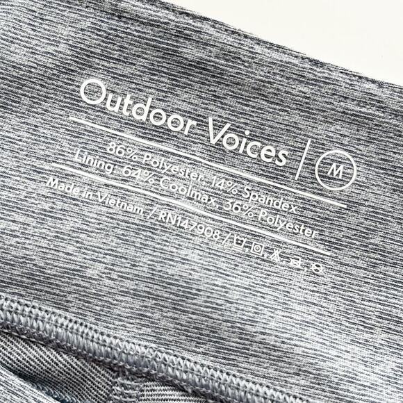 Outdoor Voices Medium Heathered Gray Blue Leggings Athleisure Running Coolmax - Picture 12 of 12